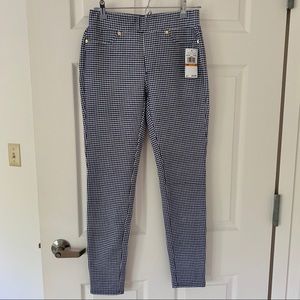 New MICHAEL KORS Blue/White Plaid Leggings S